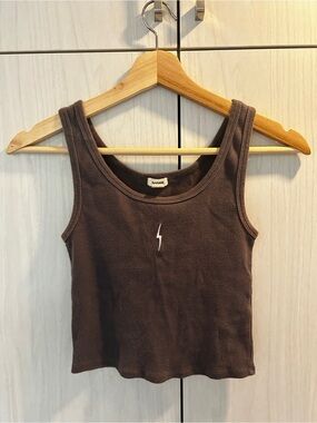Garage Ribbed Tank with White Lightning Accent